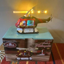 FG Square Animated Christmas Village Accessory - Santa in Helicopter