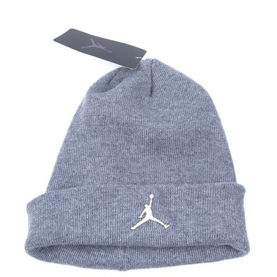 NIKE JORDAN Jumpman Active Knit Beanie ADULT Hat Carbon Heather Gray NEW