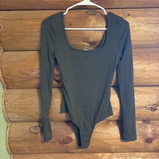 Altard State Women s Small Green long sleeve Bodysuit