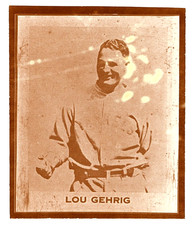 1930 Ray-O-Print Photo LOU GEHRIG HOF Hand-Cut - Very Rare