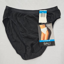 Vintage Bali 2322 Stretch Cotton Full Cut Fit Panties Black 9 XXL NEW NOS Briefs