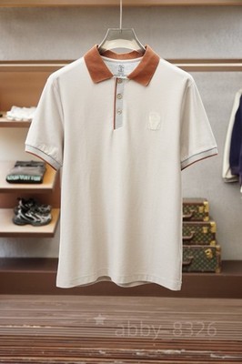 Brunello Cucinelli Classic Men's Regular Cotton Casual Short-Sleeve Polo Shirt