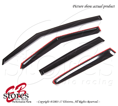 For Hyundai Veloster 2011-2016 Outside-Mounted Deep Black JDM Window Visors 4pcs - Picture 2 of 3