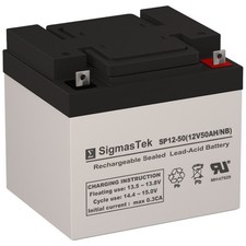 12 Volt 50 Amp-Hour NB Terminal, SLA Replacement Battery by SigmasTek