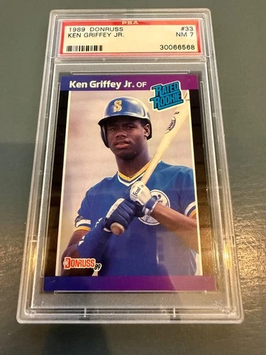 1989 Donruss Rated Rookie #33 KEN GRIFFEY JR Mariners Rookie RC - PSA 7 NM