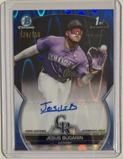 2023 Bowman Chrome Autographs Jesus Bugarin #CPA-JB Blue RayWave Refractor /150 