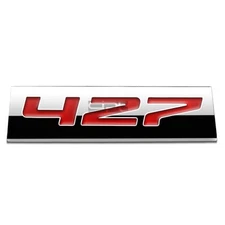 BUMPER STICKER METAL EMBLEM DECAL TRIM BADGE 3D POLISHED RED LETTERING 427