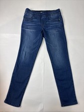 Democracy Women Ab Solution Pull On Glider Ankle Skinny Sz 6 Jeans Dark Blue