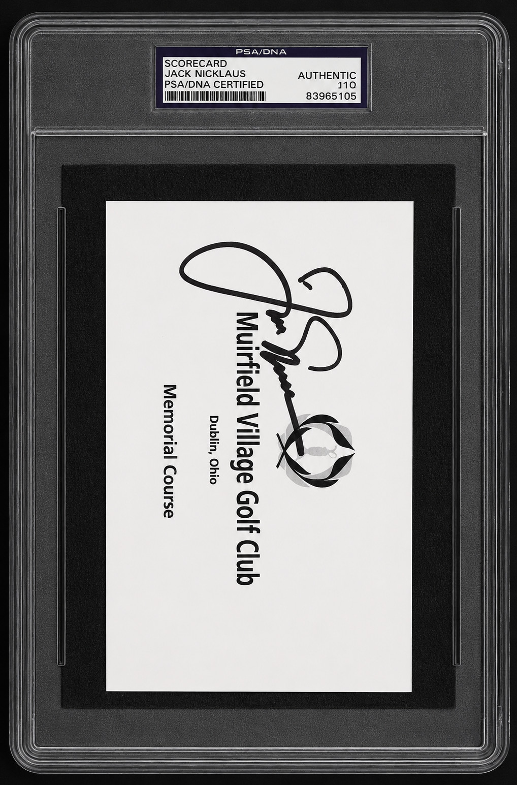 Signed Jack Nicklaus Score Card The Memorial Autograph 18x Major Champ Auto PSA view 2