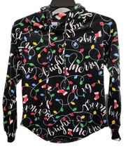 Size XS 0-2 No Boundaries Plush Christmas Pullover Hoodie Merry Bright Soft