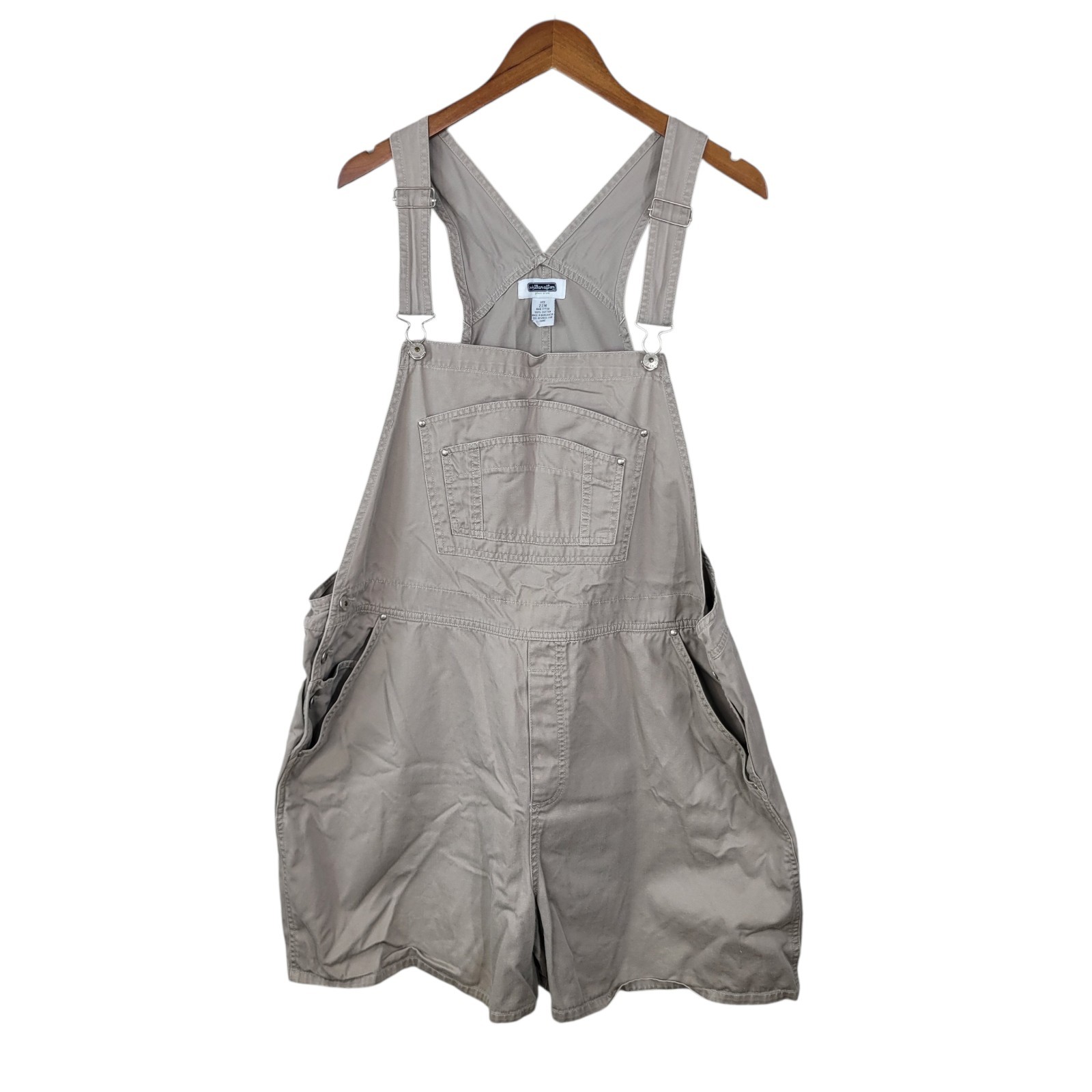Vintage 90s Khaki Tan Bibs Overalls Shortalls Plus 20/22W 2X