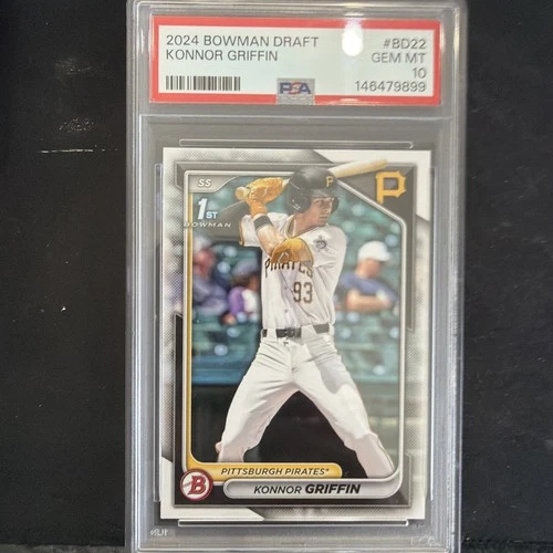 PSA 10 KONNOR GRIFFIN 1st 2024 Bowman Draft Paper PIRATES RC GEM MINT