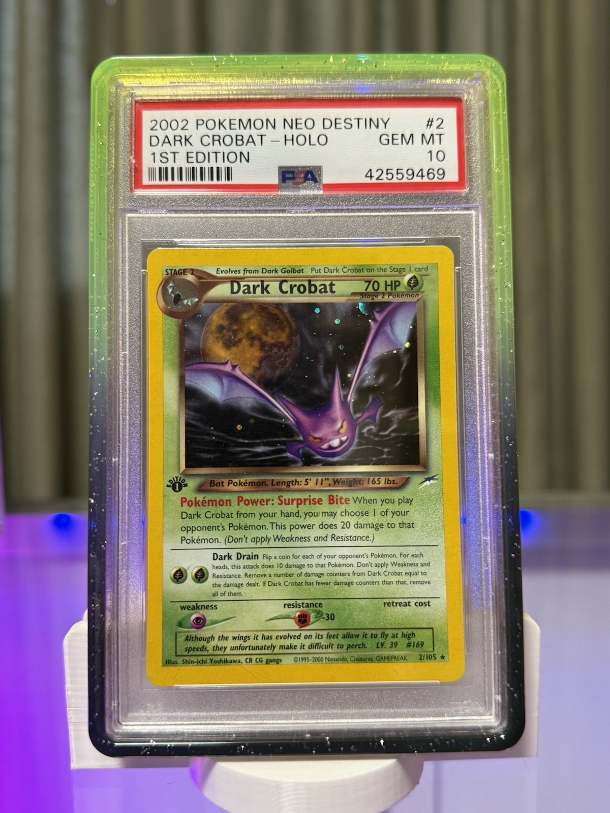 Pokemon Dark Crobat Neo Destiny 1st Edition Holo Rare #2 PSA 10 Gem Mint