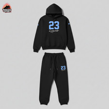 Men's Black Sky Blue Hoodie Pants 23 Legend Sweatsuit To Match Jordan 11 Gamma