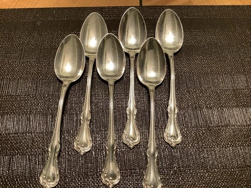 Vintage Flatware Rose Cascade by Reed & Barton Sterling Silver 6 Spoons  6 3/4"