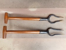 Lot arrache betterave outil de jardin ancien ancienne fourche tubercule racine