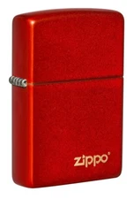 Zippo 49475ZL, Logo, Classic Metallic Red Finish Lighter, Full Size