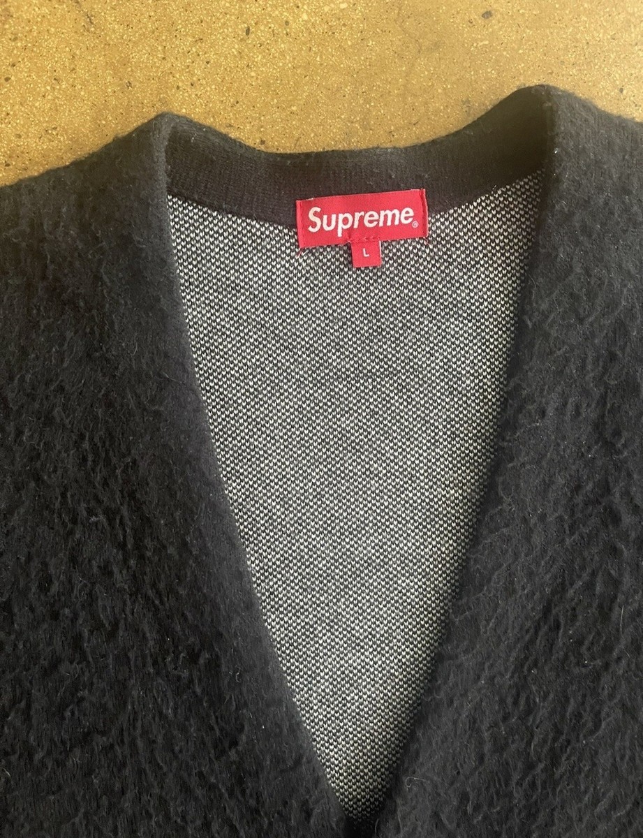 Authentic Supreme Checkered Mohair Brushed Cardigan Large Authentic Supreme Checkered Mohair Brushed Cardigan Large