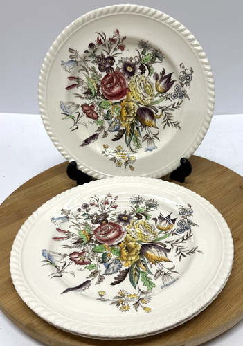 Juego de 3 platos de almuerzo/ensalada o pan Johnson Bros Windsor Ware Garden Bouquet - Imagen 2 de 10