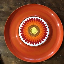 Authentic Vintage 60s Chips And Dip Plate MCM Flower Power Groovy Cottagecore