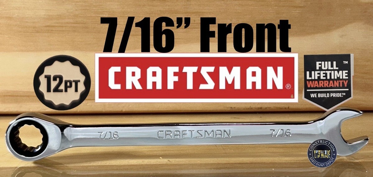 FREE SHIPPING New Craftsman 12pt Ratcheting Combination Wrench 7 
