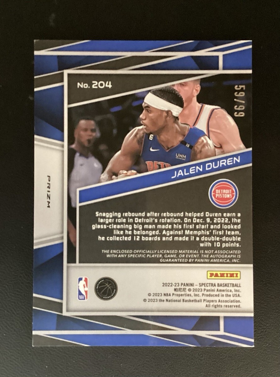 その他 JALEN DUREN SPECTRA RADIANT PSA9 AUTO 2022-23 Panini Spectra JALEN DUREN ROOKIE AUTO PATCH RPA