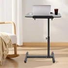 Mobile Standing Desk Rolling Laptop Table Adjustable Hospital & Home Bed Table