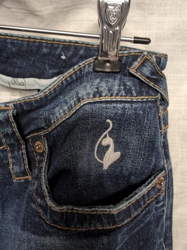 Baby Phat Boot Cut Blue Denim Jeans Junior Size 7 - Picture 3 of 7