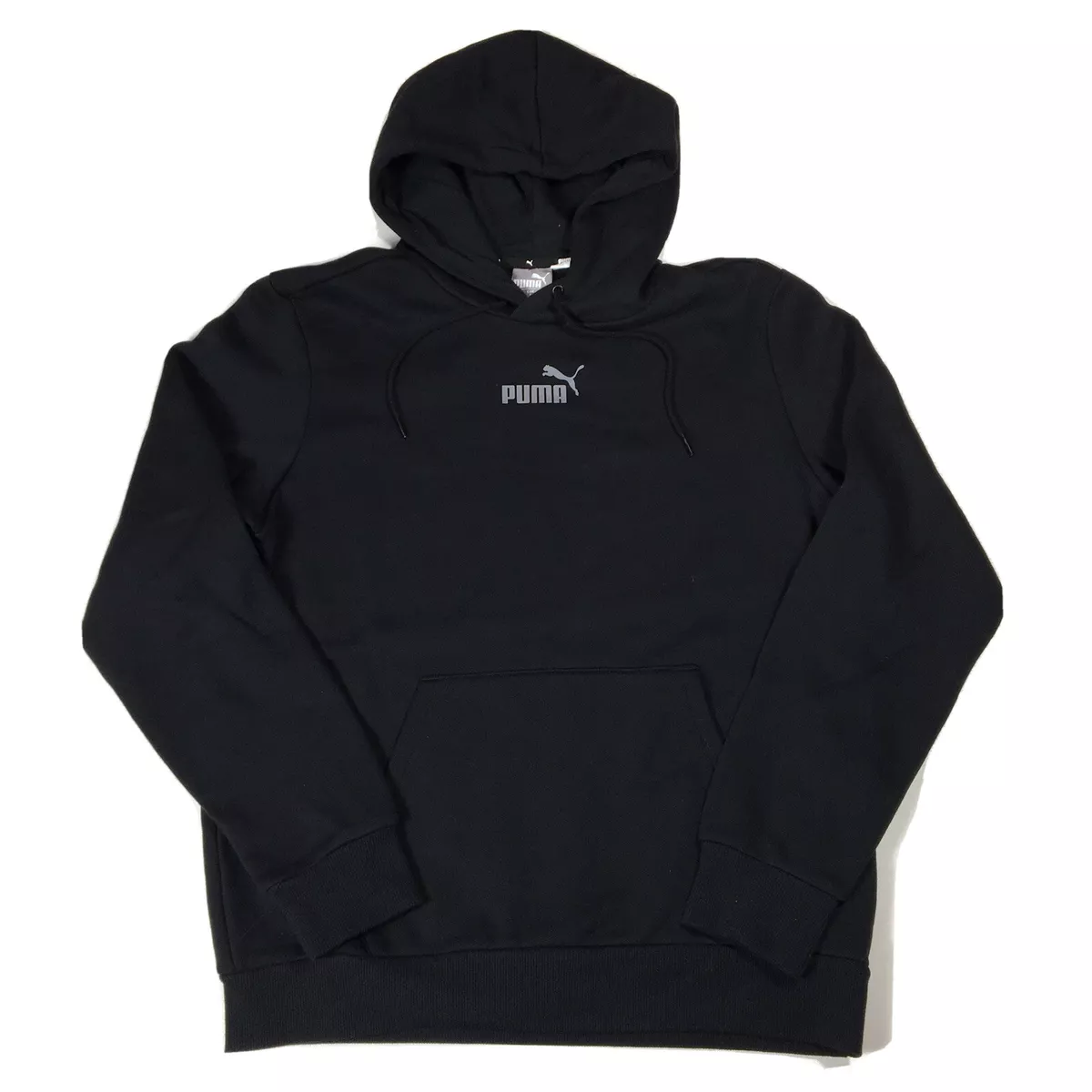PUMA Men s Alpha Essential Pullover Fleece Hoodie Size Small Black