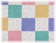 Baby Blocks Fabric ABC Patchwork Pastel Quilt Squares  Nursery DIY Sewing  BTY