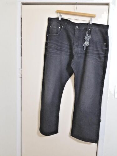 Fly Society Men's Black Slim Fit Strech Jeans 46W x 32L  Straight Leg NWT NEW!!! - Picture 1 of 10