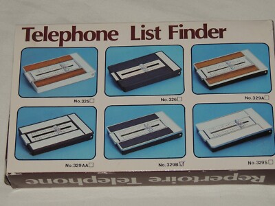 Desktop Telephone Autodex List Finder Flip Phone Number A-Z Black & Silver New