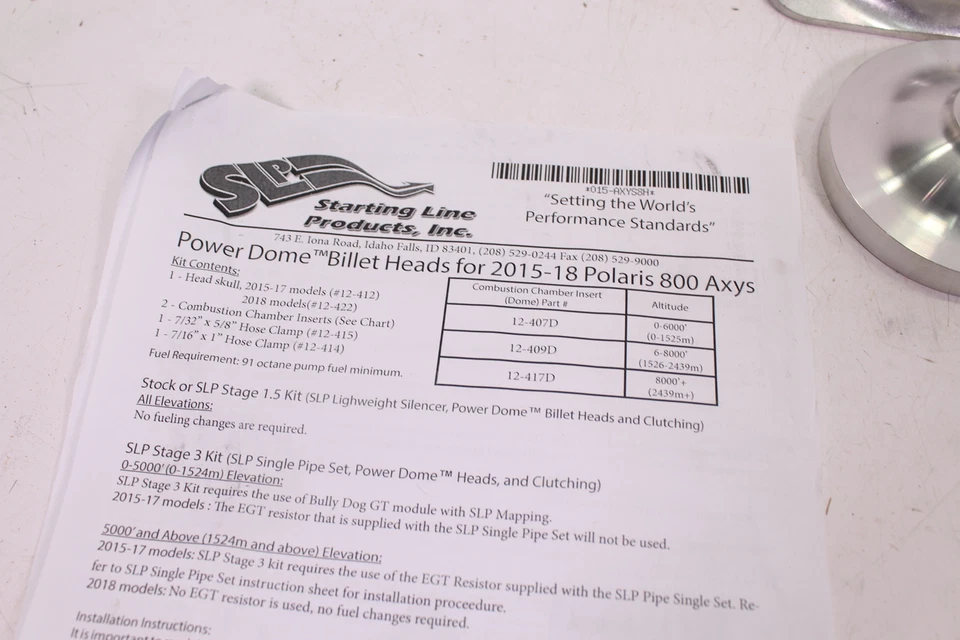 2015-2018 POLARIS 800 AXYS SLP POWER DOME CYLINDER HEAD 12-417 8,000'+ - Image 2 of 4