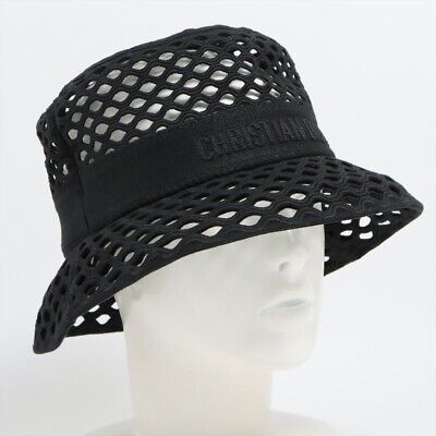 Dior Mesh Bucket Hat 58 Cotton & Polyester Black Dior Mesh Bucket Hat 58 Cotton & Polyester Black