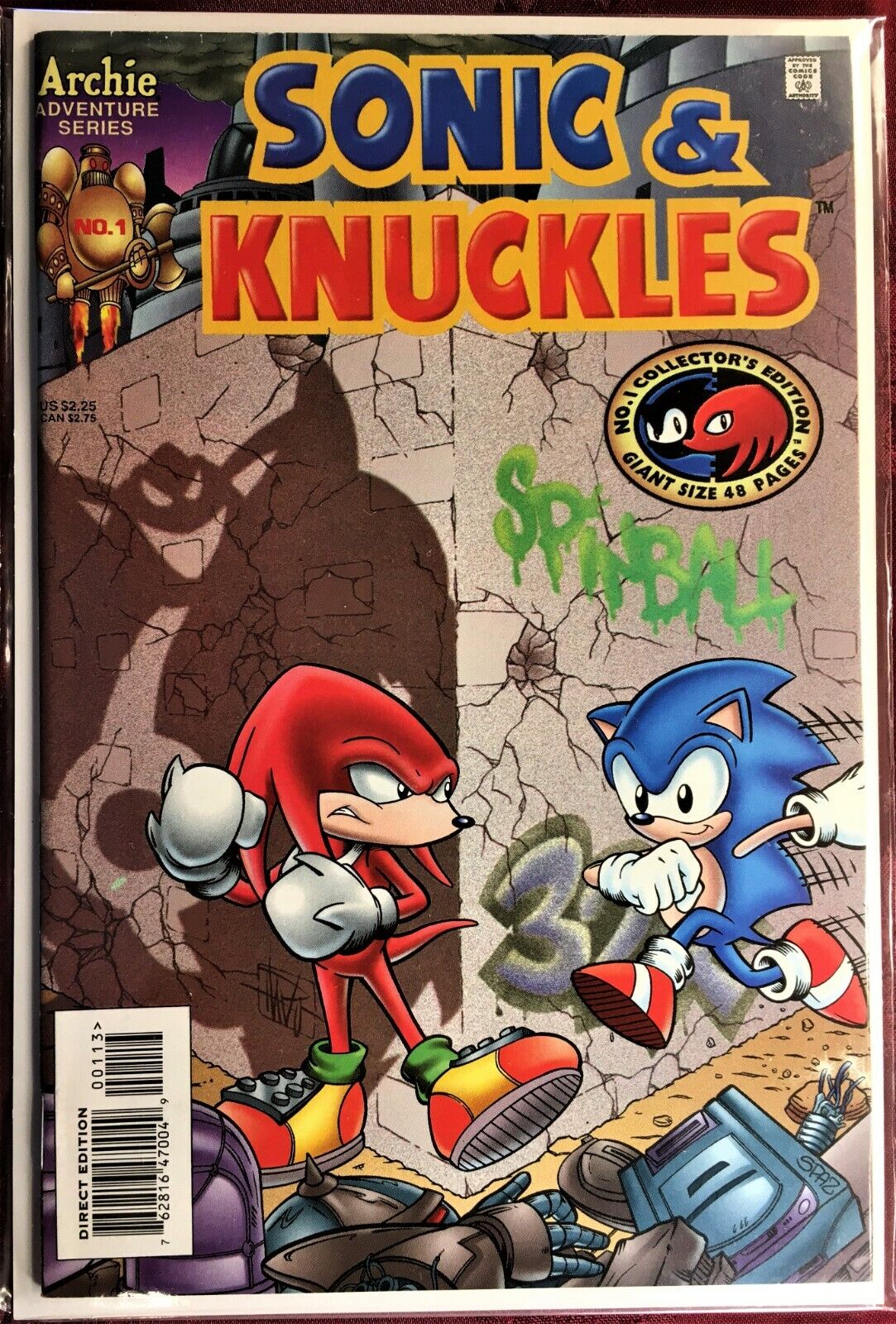 SONIC The HEDGEHOG Comic Book #56 March 1998 SUPER SONIC HYPER KNUCKLES Bag  NM