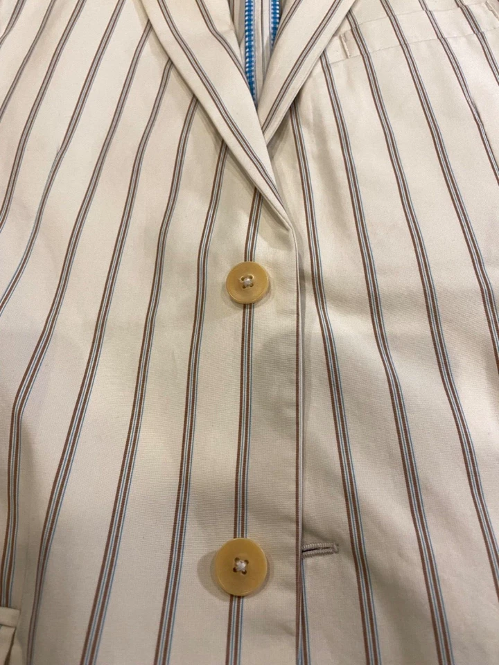 Chaqueta Blazer Original Peguin By Munsing Blanca con Rayas Foto 2 de 4