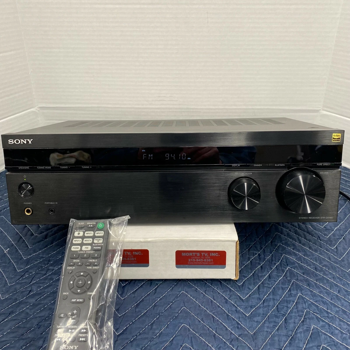 SONY STR-DH190 STEREO RECEIVER - PHONO INPUT - BLUETOOTH - TESTED