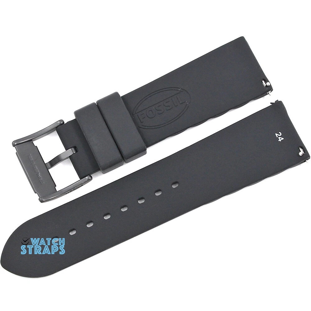 New Original FOSSIL Replacement Watch Strap FS4487 FS4605 JR1425 Silicone 24mm