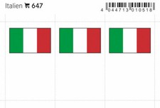 6 Lindner 647 Italy Sticker Flags Signetten