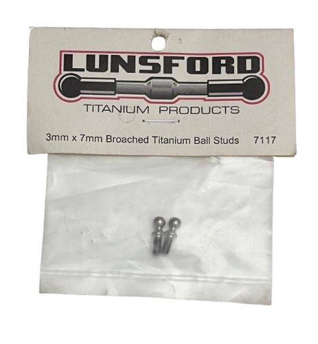 Lunsford TITANIUM 3mm X 7mm Broached Ball Studs #7117 - Picture 2 of 2