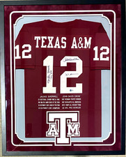 Jackie Sherrill & John David Crow Signed Maroon Framed  Stats Jersey Beckett