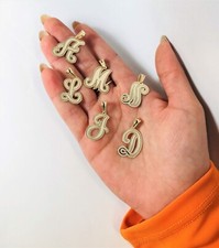 Pendant Initial Letter Charm 22mm 14k Yellow Gold