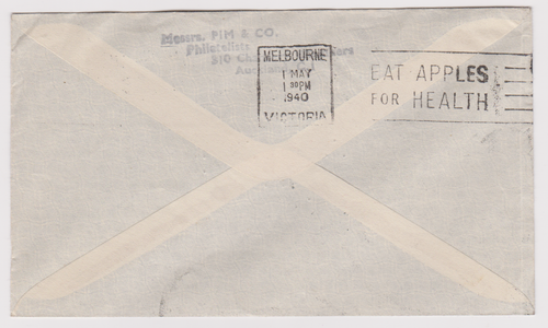 1ER VOL 1940 NOUVELLE ZELANDE AUSTRALIE ANGLETERRE FDC TRANSTASMAN V SYDNEY - Picture 2 of 2
