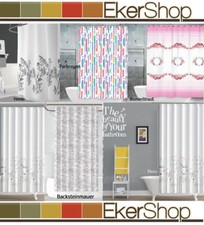 Edler Qualität Textil Duschvorhang Wannenvorhang 120x200cm inkl Ringe für Stange