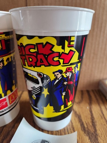 2 Vintage Large Dick Tracy Plastic Cups McDonald's - Picture 8 of 10