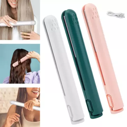 Mini Dual-Purpose Curling Iron 2 in 1 Travel Hair Straightener USB Curler Fast - Picture 1 of 15