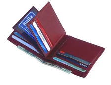 Genuine Leather Slim Bifold Wallets For Men Heavy duty Mens Wallet