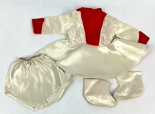 Vintage Doll Clothes Ice Skater Doll Dress Satin Boots Panties Bloomer Majorette