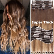 CLEARANCE Balayage/Ombre Clip In 100 Real Remy Human Hair Extensions Full Head
