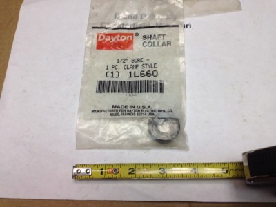 DAYTON 1L660, Black Oxide Steel Shaft Collar, Clamp Style, 1/2'', Made-In-The-USA